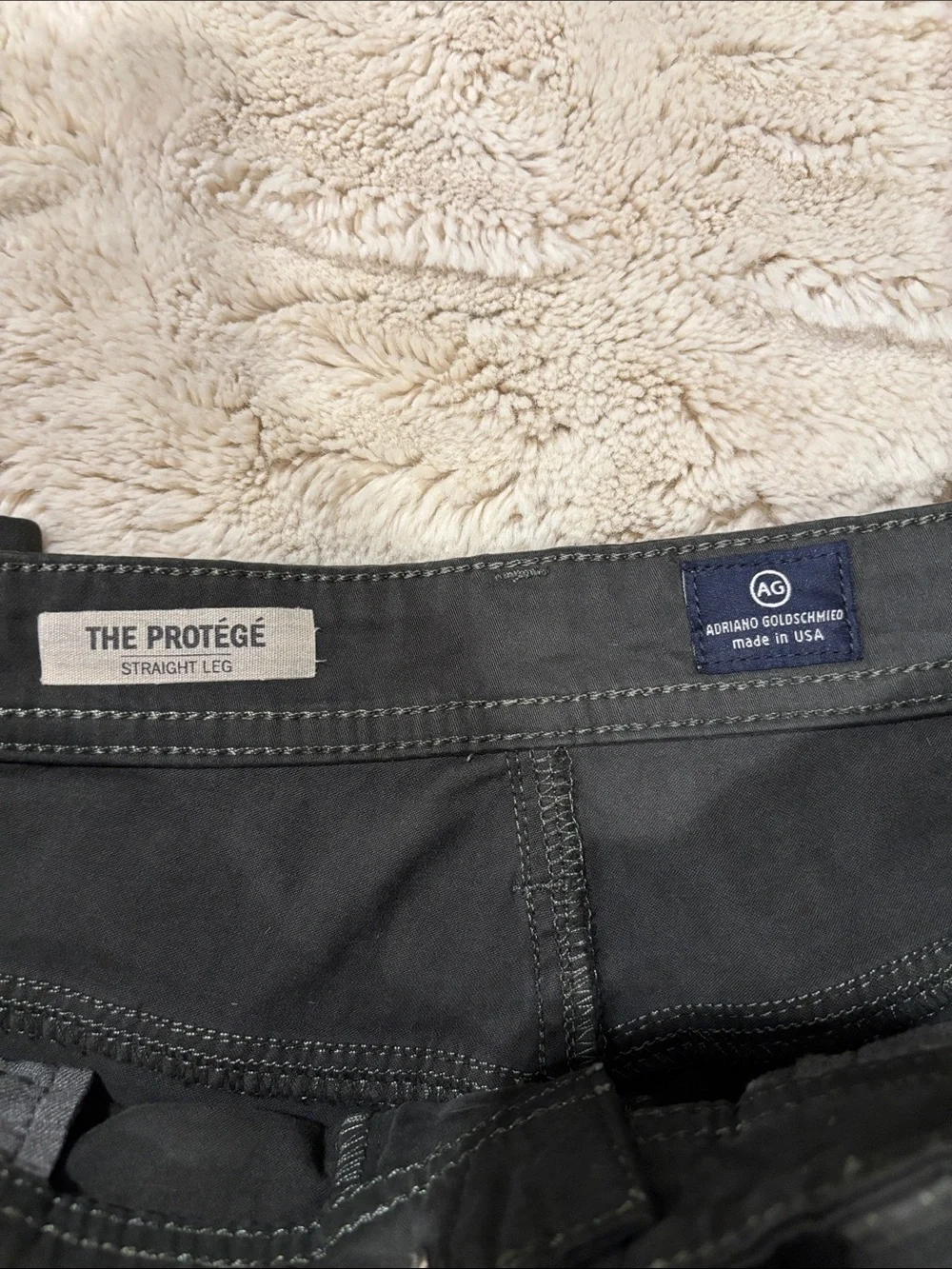 Ag Adriano Goldschmied Dark Green The Protege Straight Leg 33 Waist 34 Length